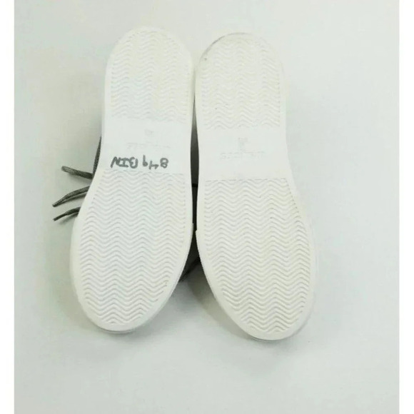 J Slides Women's Lace Up Mesh Fabric Embellished Heel Logo Gray Fashion Sneakers - Picture 4 of 12